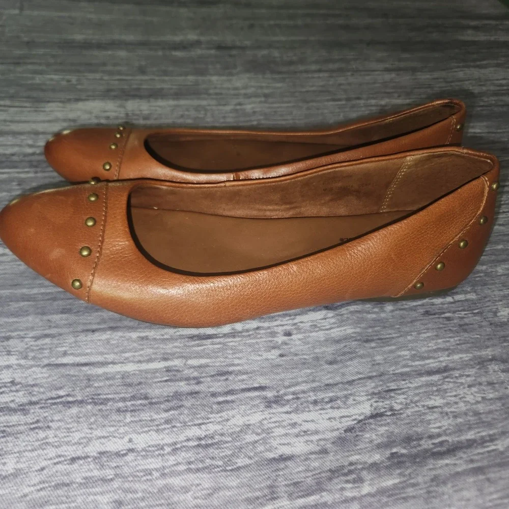 Korks Ease Leather‎ Flats Studded Pointed Toe Balletcore Anabel Shoes 6.5